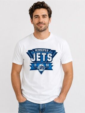 Adidas Winnipeg Jets NHL Graphic T-Shirt Men’s XL White 1990 Logo Sports Hockey